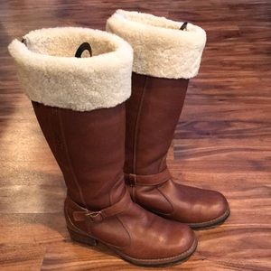UGG Australia Evente shearling lined waterproof tall boots with back zip sz 8